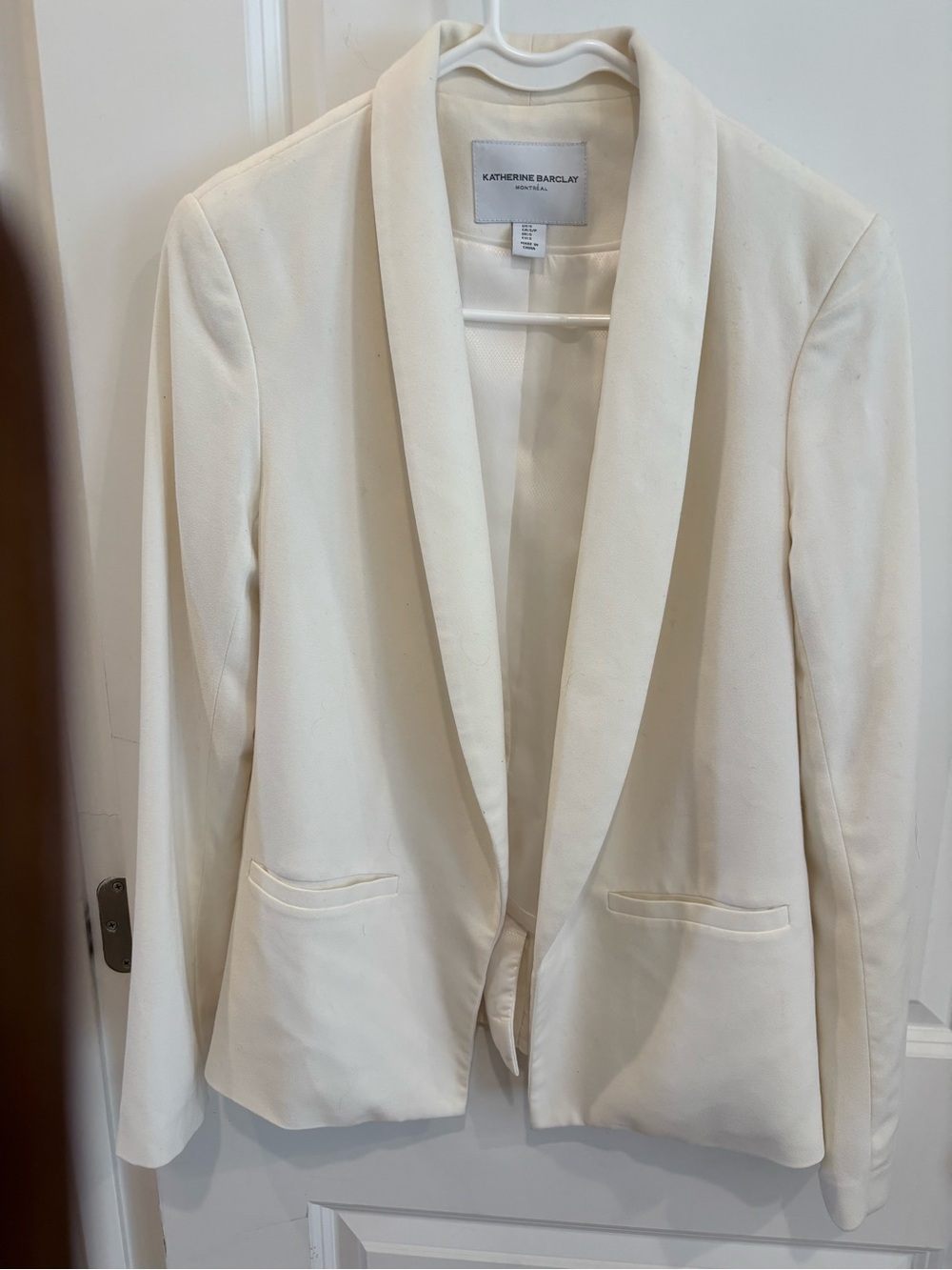 Katherine Barclay Ivory Shawl Collar Blazer